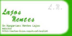 lajos mentes business card